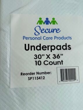 Care Products Underpads - White with Green & Blue Logo